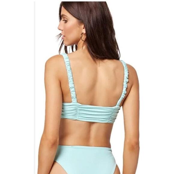 L*Space Joanna Bikini Top in Blue/Green Size Small NWT - Picture 2 of 6